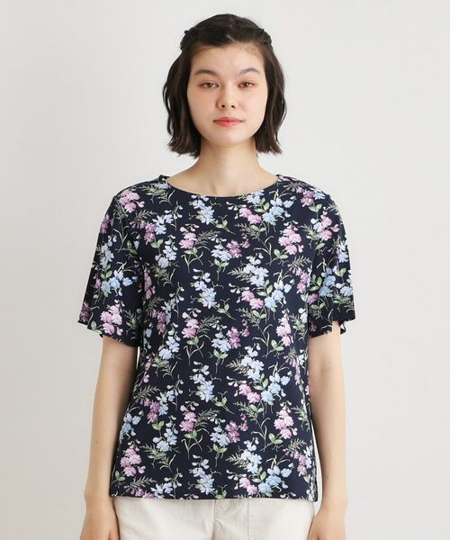 LAURA ASHLEY / ローラ アシュレイ カットソー | 【UVカット／接触冷感】ポリー柄 コットンジャージーTシャツ | 詳細9