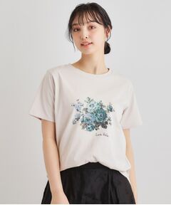 LAURA ASHLEY / ローラ アシュレイ Tシャツ | 【ギフトにおすすめ！5分袖／接触冷感／UVカット】エレンボロー ローズ柄Tシャツ