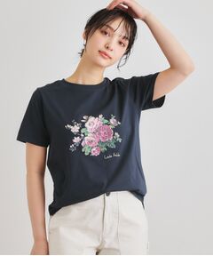 LAURA ASHLEY / ローラ アシュレイ Tシャツ | 【ギフトにおすすめ！5分袖／接触冷感／UVカット】エレンボロー ローズ柄Tシャツ
