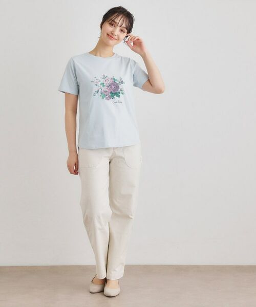 LAURA ASHLEY / ローラ アシュレイ Tシャツ | 【ギフトにおすすめ！5分袖／接触冷感／UVカット】エレンボロー ローズ柄Tシャツ | 詳細15