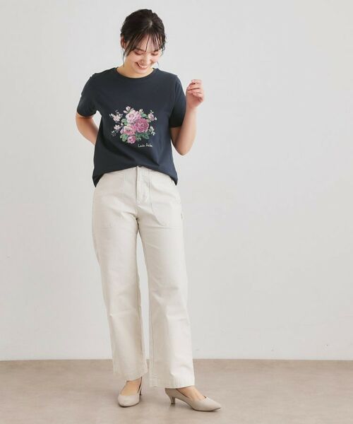 LAURA ASHLEY / ローラ アシュレイ Tシャツ | 【ギフトにおすすめ！5分袖／接触冷感／UVカット】エレンボロー ローズ柄Tシャツ | 詳細19