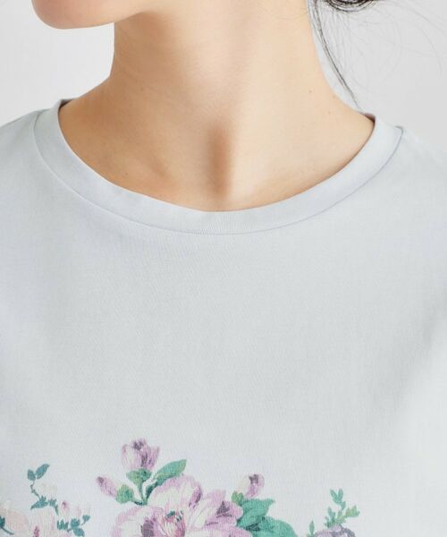 LAURA ASHLEY / ローラ アシュレイ Tシャツ | 【ギフトにおすすめ！5分袖／接触冷感／UVカット】エレンボロー ローズ柄Tシャツ | 詳細24