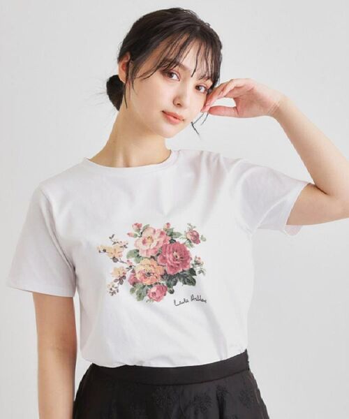 LAURA ASHLEY / ローラ アシュレイ Tシャツ | 【ギフトにおすすめ！5分袖／接触冷感／UVカット】エレンボロー ローズ柄Tシャツ | 詳細27