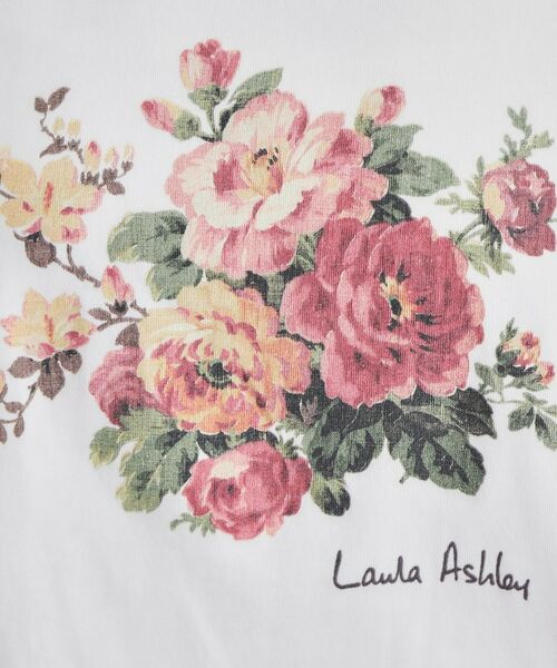 LAURA ASHLEY / ローラ アシュレイ Tシャツ | 【ギフトにおすすめ！5分袖／接触冷感／UVカット】エレンボロー ローズ柄Tシャツ | 詳細4