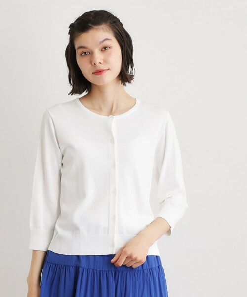 LAURA ASHLEY / ローラ アシュレイ カーディガン・ボレロ | 【定番人気！】クリアボタンカーディガン（ホワイト(001)）