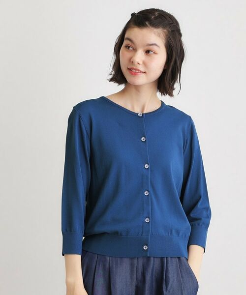 LAURA ASHLEY / ローラ アシュレイ カーディガン・ボレロ | 【定番人気！】クリアボタンカーディガン（ブルー(091)）
