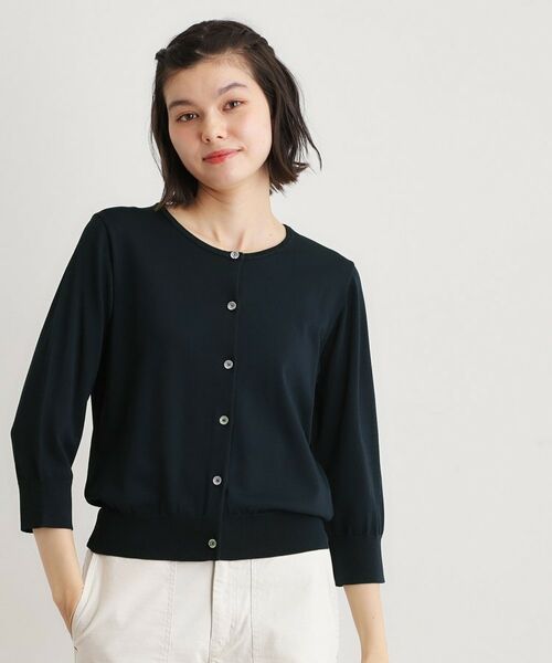 LAURA ASHLEY / ローラ アシュレイ カーディガン・ボレロ | 【定番人気！】クリアボタンカーディガン（ネイビー(094)）