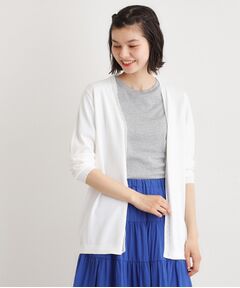 LAURA ASHLEY / ローラ アシュレイ カーディガン・ボレロ | 【羽織アイテム】前立て透かし編みミドルカーディガン