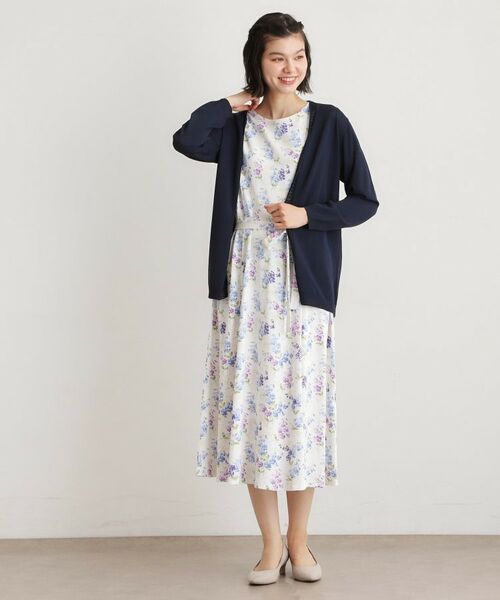 LAURA ASHLEY / ローラ アシュレイ カーディガン・ボレロ | 【羽織アイテム】前立て透かし編みミドルカーディガン | 詳細11