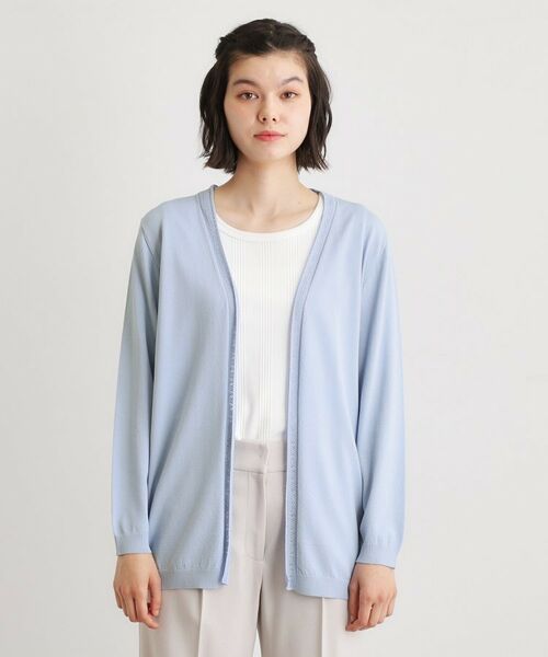 LAURA ASHLEY / ローラ アシュレイ カーディガン・ボレロ | 【羽織アイテム】前立て透かし編みミドルカーディガン | 詳細13