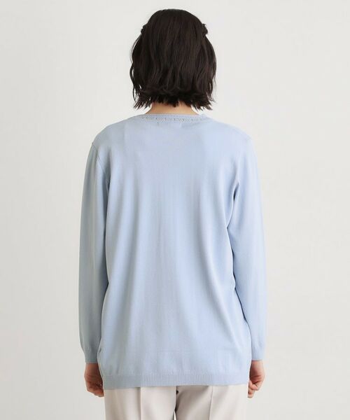 LAURA ASHLEY / ローラ アシュレイ カーディガン・ボレロ | 【羽織アイテム】前立て透かし編みミドルカーディガン | 詳細15