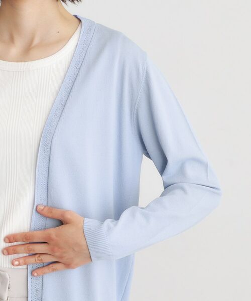 LAURA ASHLEY / ローラ アシュレイ カーディガン・ボレロ | 【羽織アイテム】前立て透かし編みミドルカーディガン | 詳細17