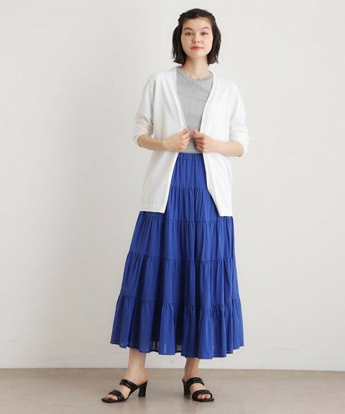 LAURA ASHLEY / ローラ アシュレイ カーディガン・ボレロ | 【羽織アイテム】前立て透かし編みミドルカーディガン | 詳細3