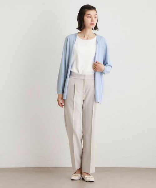 LAURA ASHLEY / ローラ アシュレイ カーディガン・ボレロ | 【羽織アイテム】前立て透かし編みミドルカーディガン | 詳細7