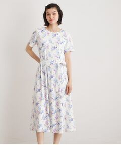 LAURA ASHLEY / ローラ アシュレイ ミニ丈・ひざ丈ワンピース | 【UVカット／接触冷感】ポリー柄 コットンジャージーワンピース