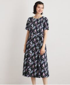 LAURA ASHLEY / ローラ アシュレイ ミニ丈・ひざ丈ワンピース | 【UVカット／接触冷感】ポリー柄 コットンジャージーワンピース