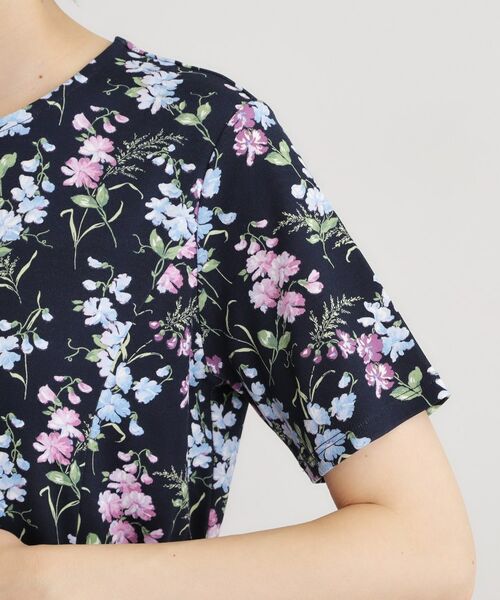 LAURA ASHLEY / ローラ アシュレイ ミニ丈・ひざ丈ワンピース | 【UVカット／接触冷感】ポリー柄 コットンジャージーワンピース | 詳細13