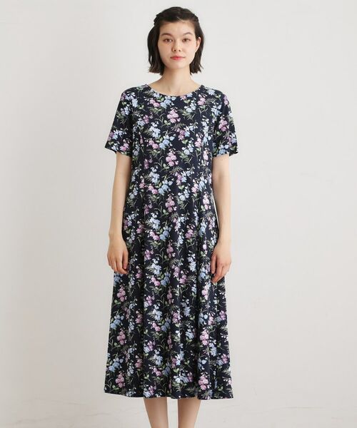 LAURA ASHLEY / ローラ アシュレイ ミニ丈・ひざ丈ワンピース | 【UVカット／接触冷感】ポリー柄 コットンジャージーワンピース | 詳細17