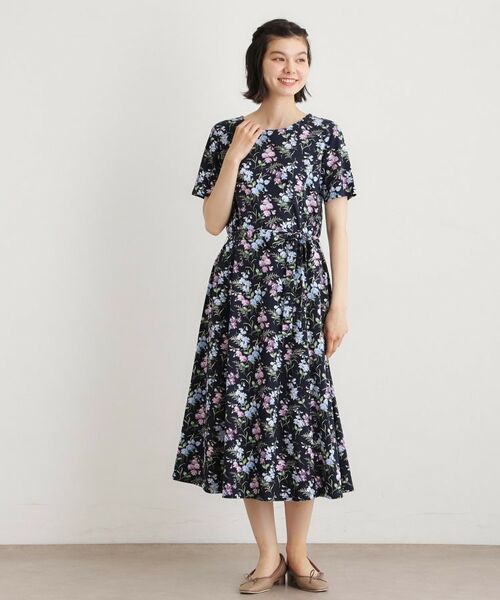 LAURA ASHLEY / ローラ アシュレイ ミニ丈・ひざ丈ワンピース | 【UVカット／接触冷感】ポリー柄 コットンジャージーワンピース | 詳細6