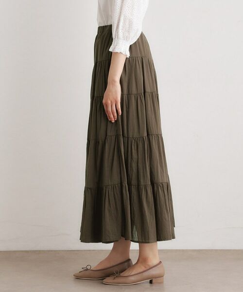 LAURA ASHLEY / ローラ アシュレイ ロング・マキシ丈スカート | 【ウエストゴム仕様／両脇ポケット】コットンボイル ティアードスカート | 詳細10