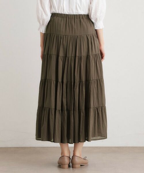 LAURA ASHLEY / ローラ アシュレイ ロング・マキシ丈スカート | 【ウエストゴム仕様／両脇ポケット】コットンボイル ティアードスカート | 詳細11
