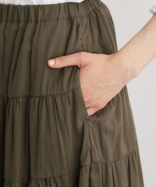 LAURA ASHLEY / ローラ アシュレイ ロング・マキシ丈スカート | 【ウエストゴム仕様／両脇ポケット】コットンボイル ティアードスカート | 詳細13
