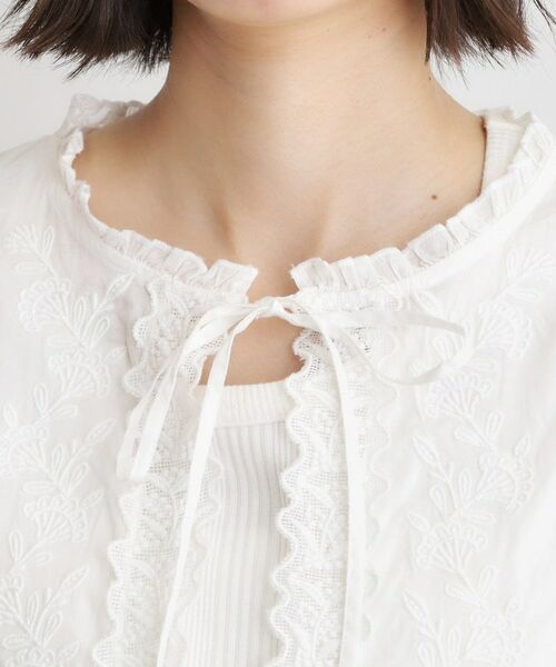LAURA ASHLEY / ローラ アシュレイ シャツ・ブラウス | 【インド製／コットン100％】リボン＆レースブラウス | 詳細12