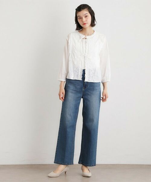 LAURA ASHLEY / ローラ アシュレイ シャツ・ブラウス | 【インド製／コットン100％】リボン＆レースブラウス | 詳細2