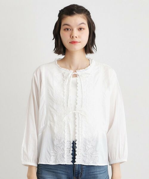 LAURA ASHLEY / ローラ アシュレイ シャツ・ブラウス | 【インド製／コットン100％】リボン＆レースブラウス | 詳細9