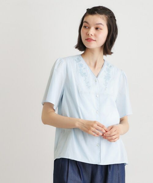 LAURA ASHLEY / ローラ アシュレイ シャツ・ブラウス | 【洗える／コットン100％】ヨーク刺繍ブラウス | 詳細5