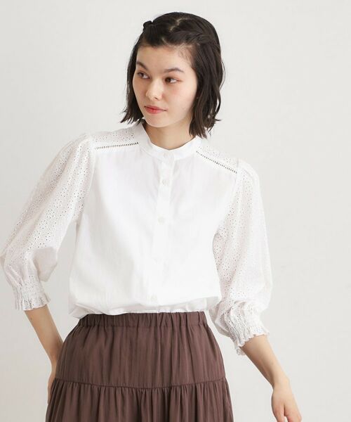 LAURA ASHLEY / ローラ アシュレイ シャツ・ブラウス | 【コットン100％／ゆったりシルエット】ブロダリーアングレーズ コットンブラウス | 詳細1