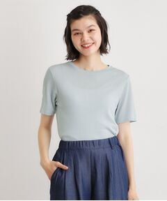 LAURA ASHLEY / ローラ アシュレイ カットソー | 【洗える／日本製素材／半袖／定番人気！】ラメフライスカットソー