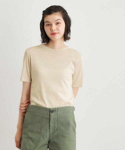 LAURA ASHLEY / ローラ アシュレイ カットソー | 【洗える／日本製素材／半袖／定番人気！】ラメフライスカットソー（ゴールド(007)）