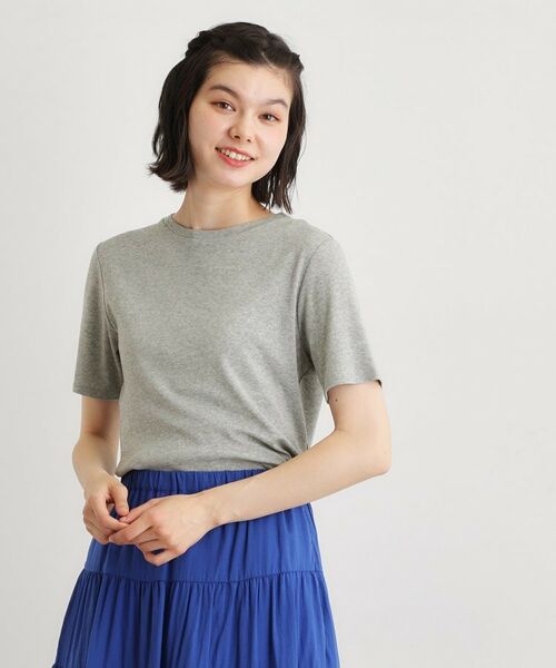 LAURA ASHLEY / ローラ アシュレイ カットソー | 【洗える／日本製素材／半袖／定番人気！】ラメフライスカットソー（ライトグレー(010)）