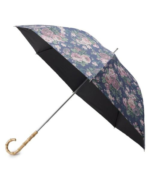 LAURA ASHLEY / ローラ アシュレイ 傘 | エレンボロー ローズ柄 長傘（ピンク×ネイビー(171)）