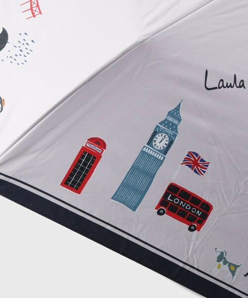 LAURA ASHLEY / ローラ アシュレイ 傘 | ロンドン柄ピンク 折りたたみ傘 | 詳細6