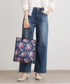 LAURA ASHLEY / ローラ アシュレイ トートバッグ | エレンボロー ローズ柄 スクエアトートバッグ