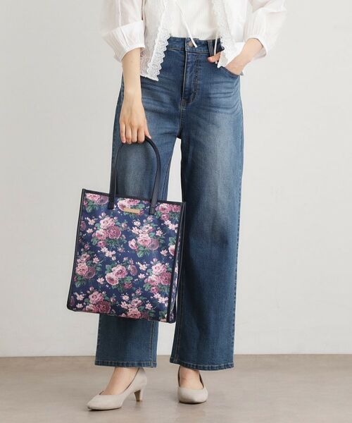 LAURA ASHLEY / ローラ アシュレイ トートバッグ | エレンボロー ローズ柄 スクエアトートバッグ（ピンク(171)）