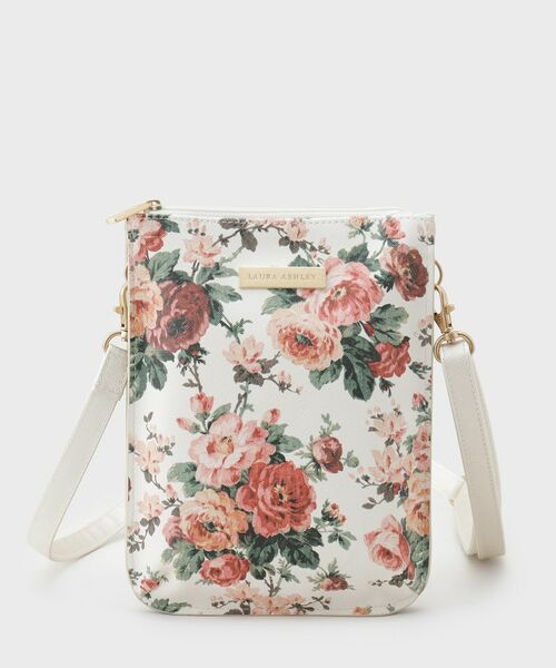 LAURA ASHLEY / ローラ アシュレイ ショルダーバッグ | エレンボロー ローズ柄 ミニ ショルダーバッグ（ブルーグリーン(998)）