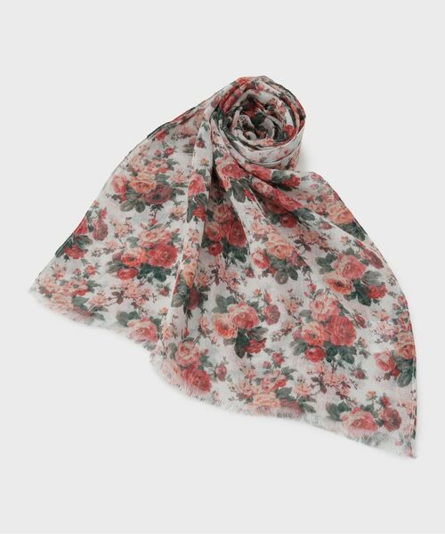 LAURA ASHLEY / ローラ アシュレイ マフラー・ショール・スヌード・ストール | エレンボロー ローズ柄 ガーゼストール | 詳細1