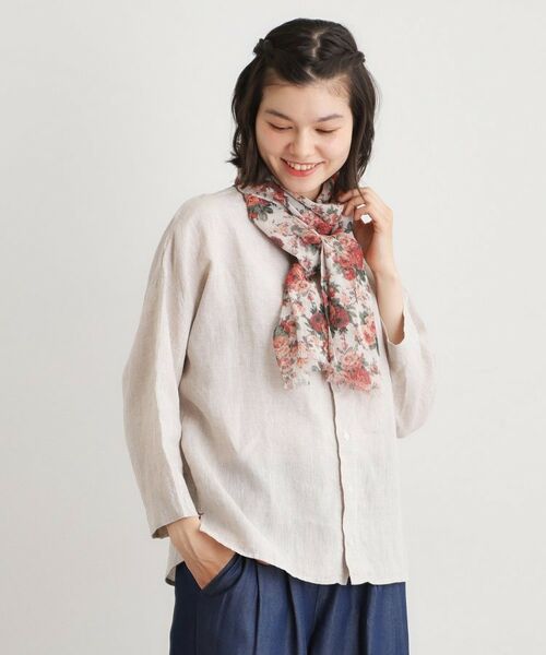 LAURA ASHLEY / ローラ アシュレイ マフラー・ショール・スヌード・ストール | エレンボロー ローズ柄 ガーゼストール | 詳細5