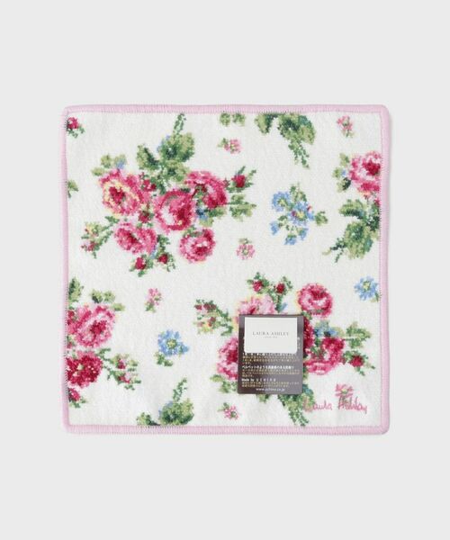 LAURA ASHLEY / ローラ アシュレイ ハンカチ | 【ギフトにおすすめ！シェニール織】 バンチェッドロージズ ミニタオル（ピンク(171)）
