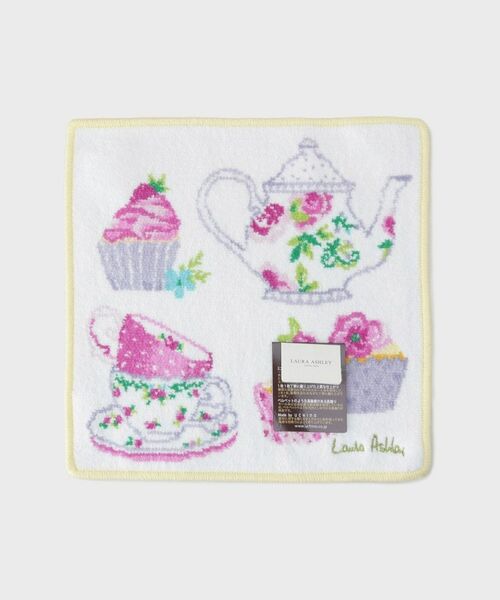 LAURA ASHLEY / ローラ アシュレイ ハンカチ | 【ギフトにおすすめ！シェニール織】 シェニール ティーパーティー ミニタオル | 詳細1