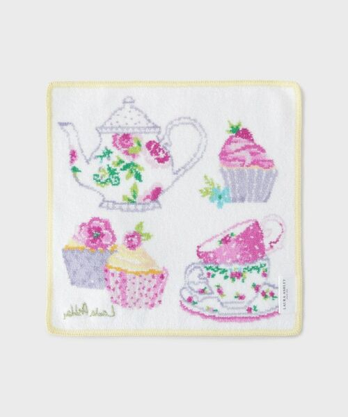 LAURA ASHLEY / ローラ アシュレイ ハンカチ | 【ギフトにおすすめ！シェニール織】 シェニール ティーパーティー ミニタオル | 詳細2