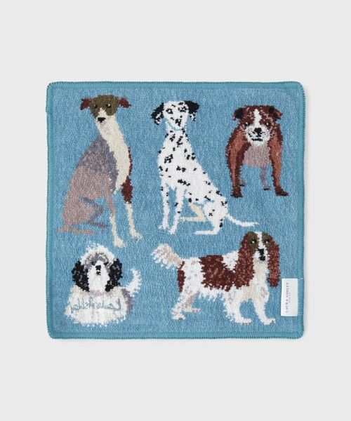 LAURA ASHLEY / ローラ アシュレイ ハンカチ | 【ギフトにおすすめ！シェニール織】 シェニール パーク ドッグス ミニタオル | 詳細2