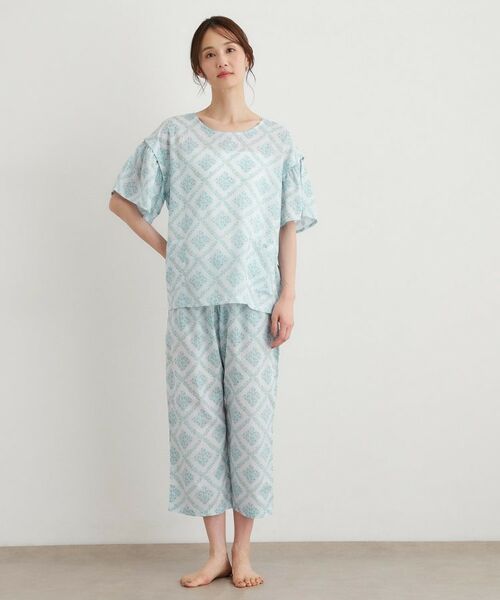 LAURA ASHLEY / ローラ アシュレイ ルームウェア | チェドウェル スカーヴズ柄 アムンゼン生地スリープウェア | 詳細11