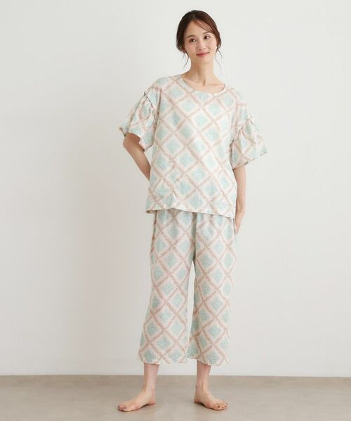 LAURA ASHLEY / ローラ アシュレイ ルームウェア | チェドウェル スカーヴズ柄 アムンゼン生地スリープウェア | 詳細2