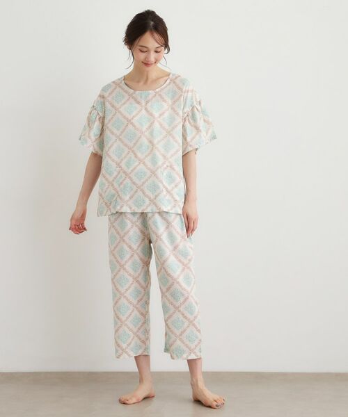 LAURA ASHLEY / ローラ アシュレイ ルームウェア | チェドウェル スカーヴズ柄 アムンゼン生地スリープウェア | 詳細3