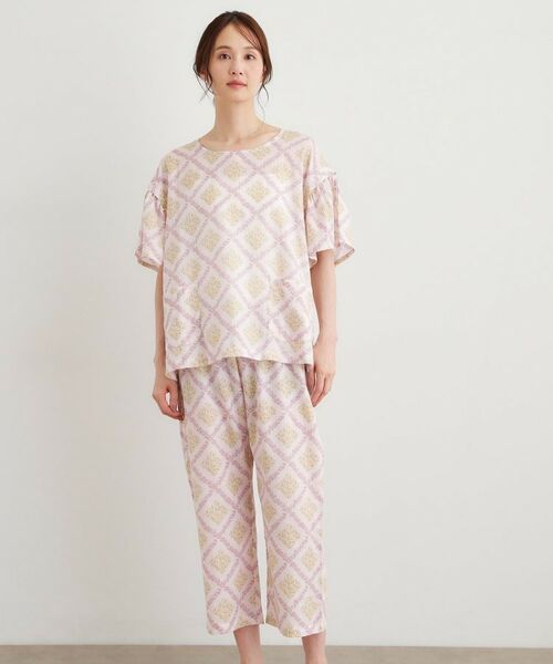 LAURA ASHLEY / ローラ アシュレイ ルームウェア | チェドウェル スカーヴズ柄 アムンゼン生地スリープウェア | 詳細5