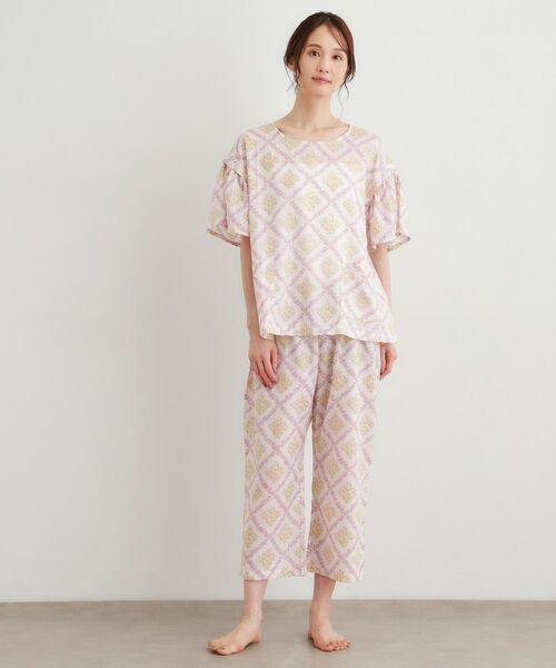 LAURA ASHLEY / ローラ アシュレイ ルームウェア | チェドウェル スカーヴズ柄 アムンゼン生地スリープウェア | 詳細6